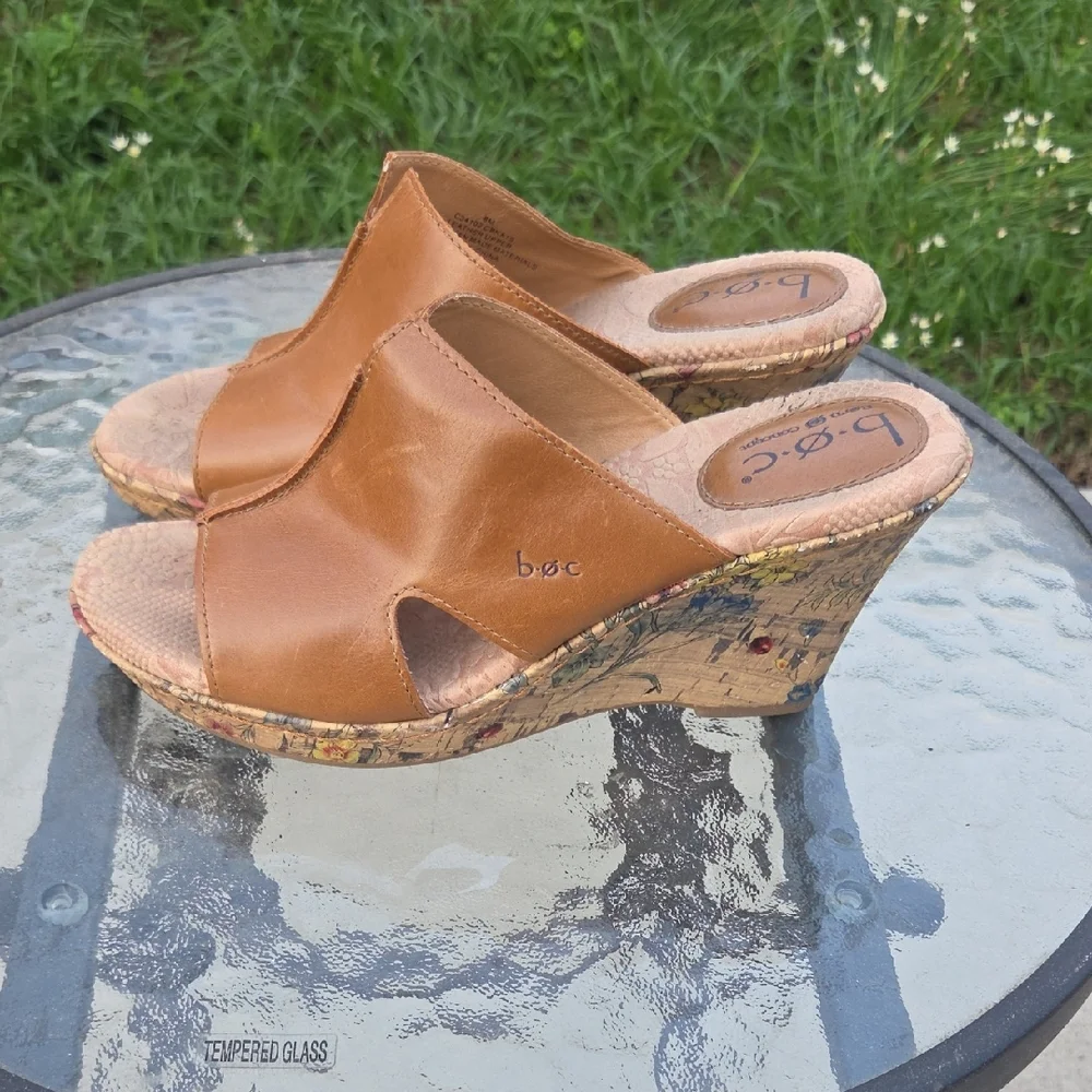 B.O.C Born Concept "Dianna" Floral Cork Wedge Sandals 8M - Picture 3 of 10